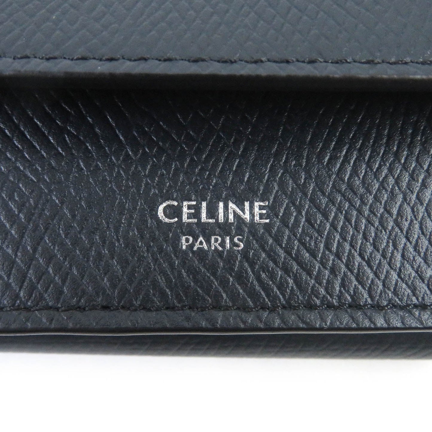 CELINE Tri-fold wallet 10E603BEL Main: Leather Navy Folded compact wallet mens Used Authentic