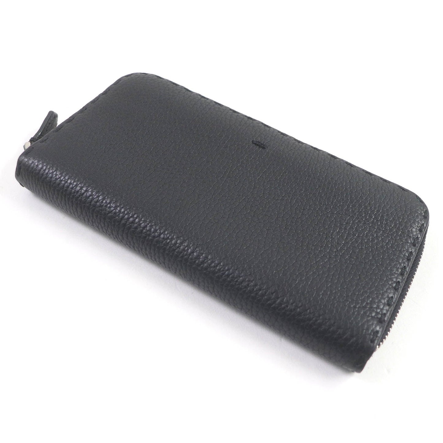 FENDI Long Wallet Purse 7M0210 Main: Leather black Celeria mens Used Authentic