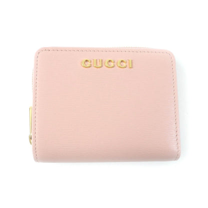 GUCCI Bifold Wallet 772639 Main: Leather Light pink Script Mini Wallet Women Used Authentic