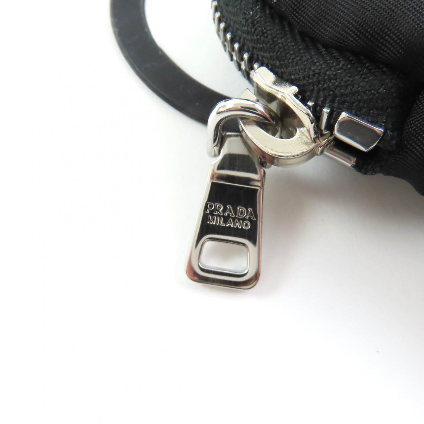 PRADA Pouch 1ZT016 Main: Nylon, Part: Rubber black Women Used Authentic