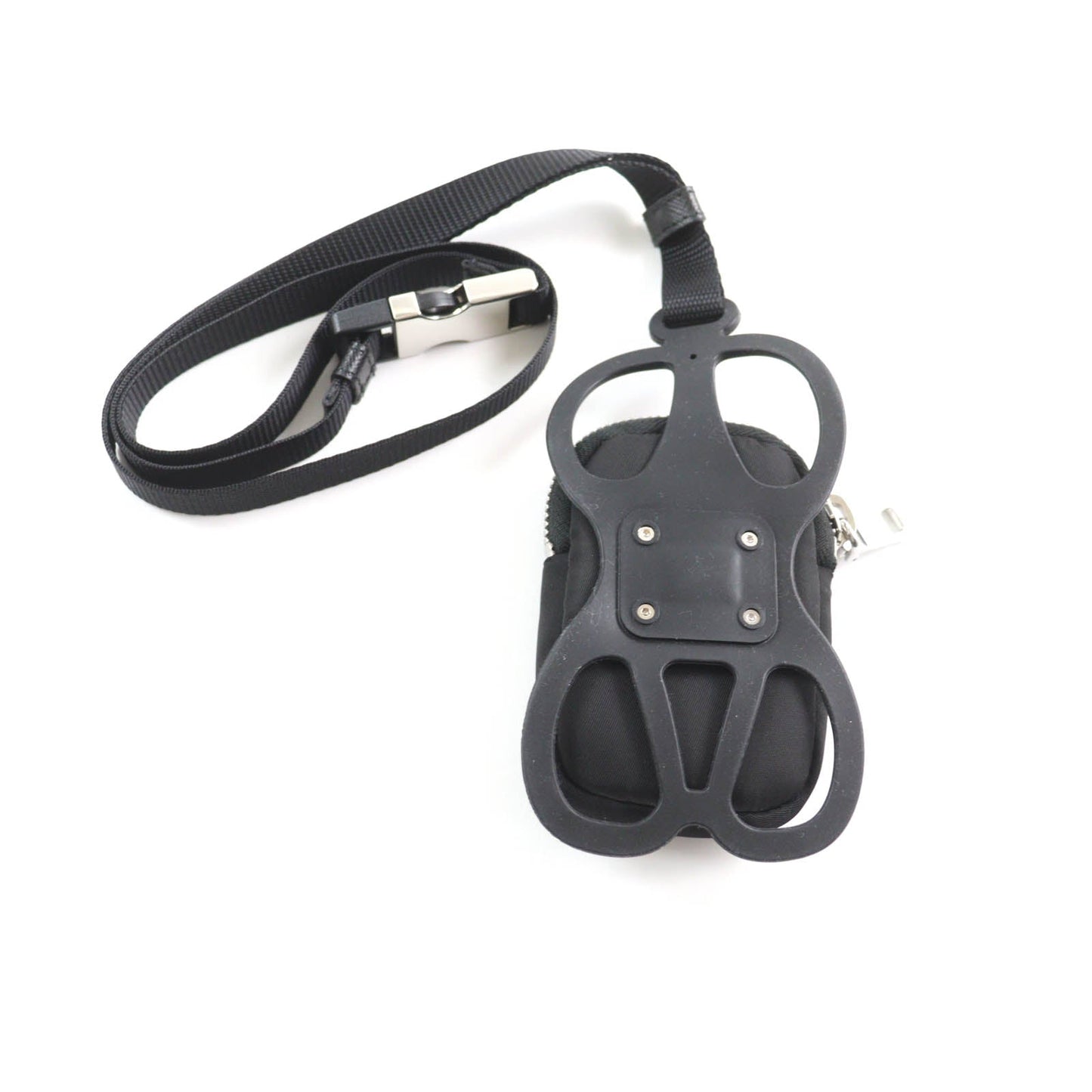 PRADA Pouch 1ZT016 Main: Nylon, Part: Rubber black Women Used Authentic