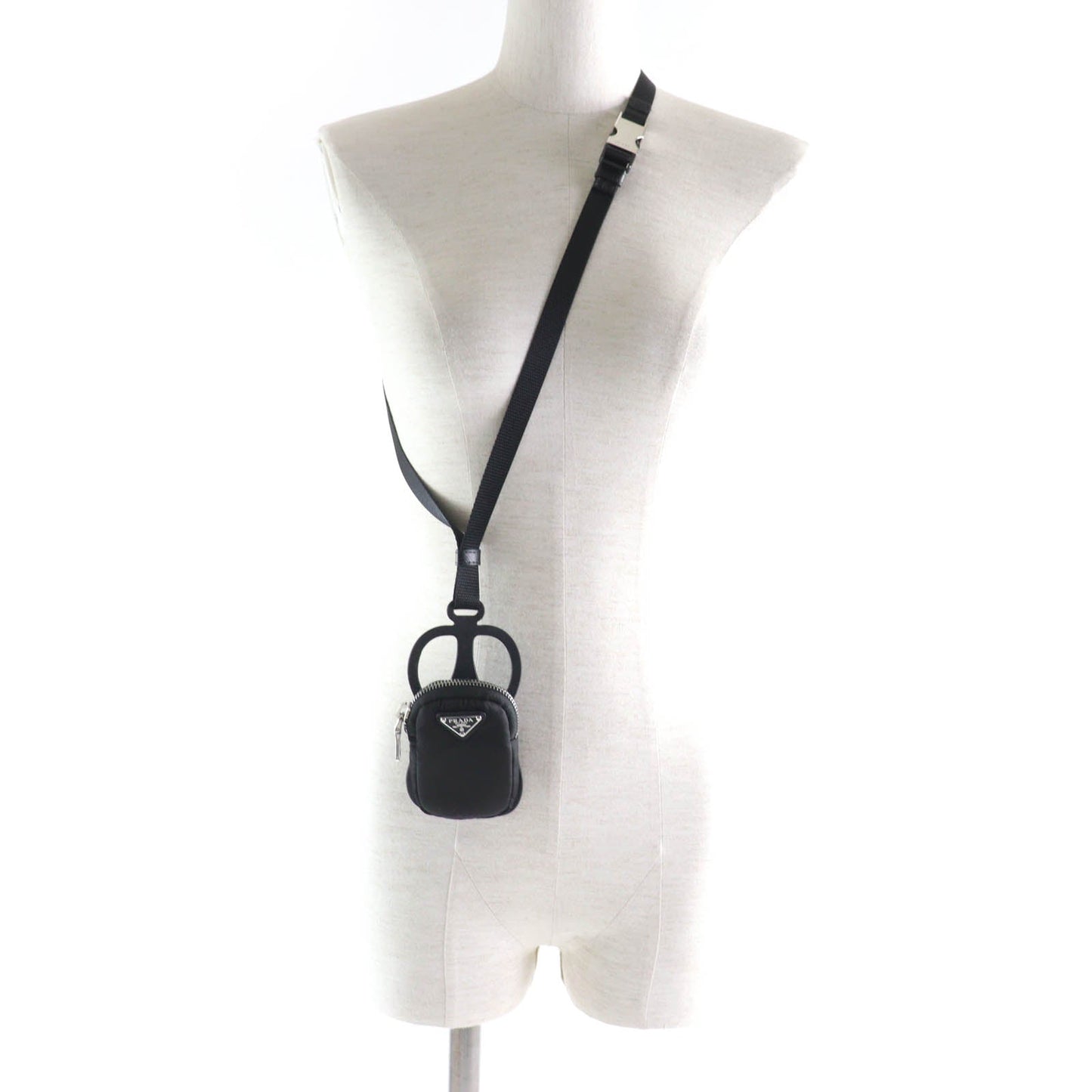 PRADA Pouch 1ZT016 Main: Nylon, Part: Rubber black Women Used Authentic