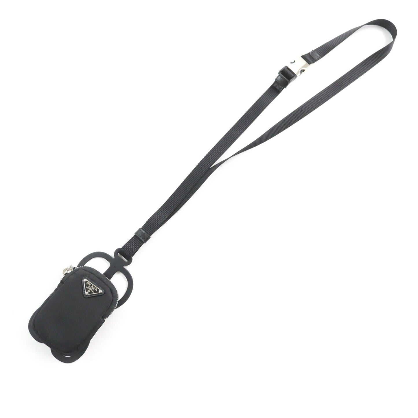 PRADA Pouch 1ZT016 Main: Nylon, Part: Rubber black Women Used Authentic