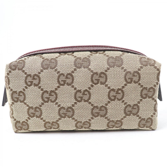 GUCCI Pouch 29596 Main: GG Supreme canvas, part: leather Brown type Women Used Authentic