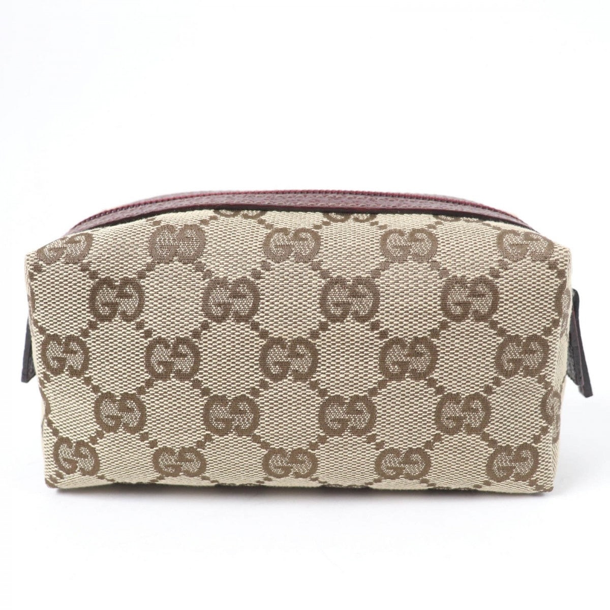 GUCCI Pouch 29596 Main: GG Supreme canvas, part: leather Brown type Women Used Authentic