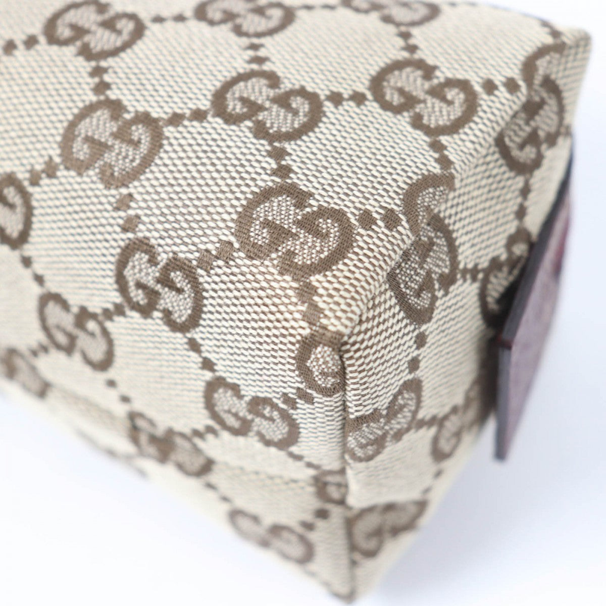 GUCCI Pouch 29596 Main: GG Supreme canvas, part: leather Brown type Women Used Authentic