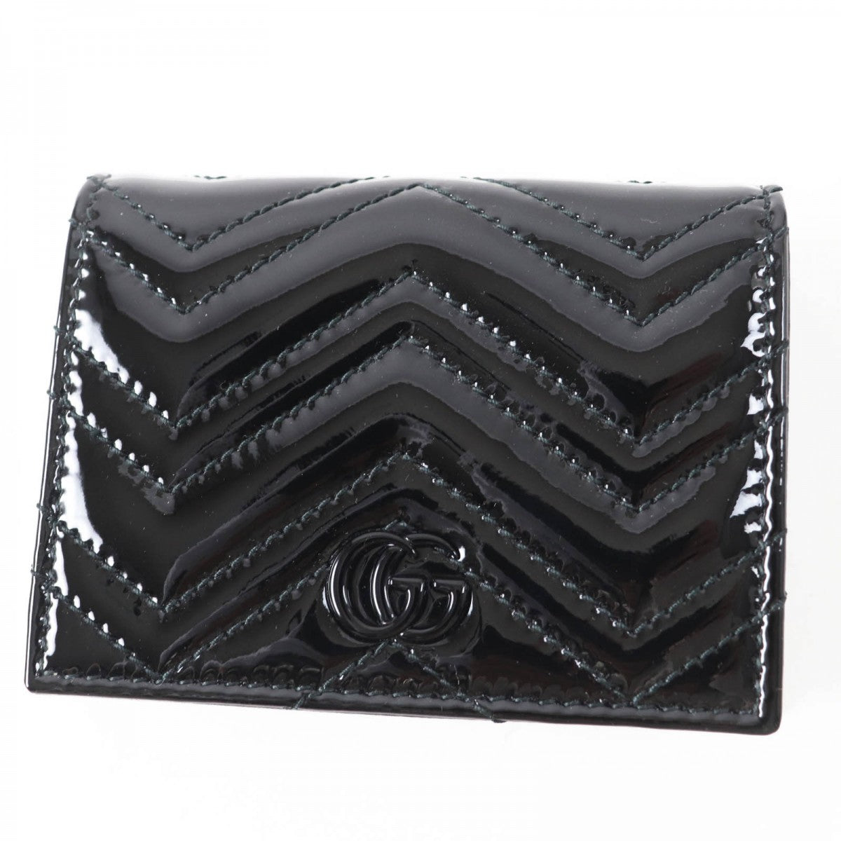 GUCCI Bifold Wallet 466492 Main: Patent leather black Women Used Authentic