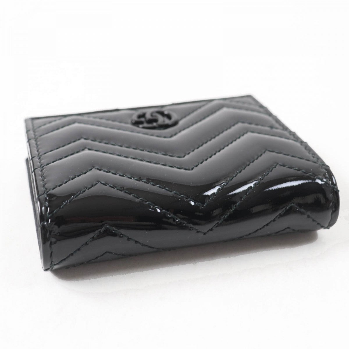 GUCCI Bifold Wallet 466492 Main: Patent leather black Women Used Authentic