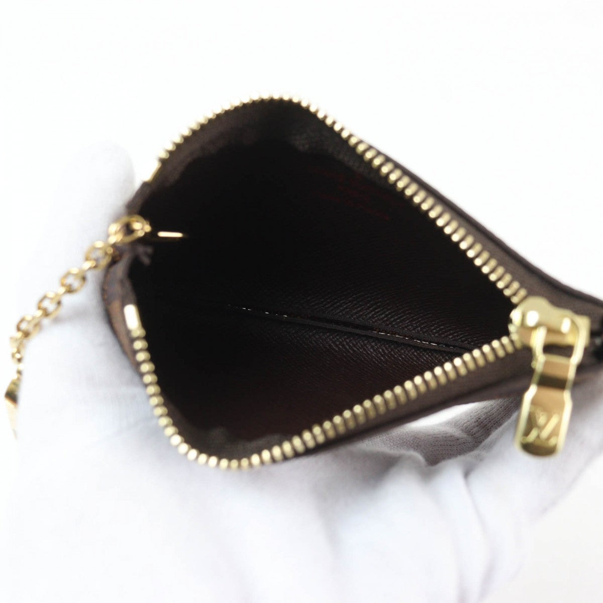 LOUIS VUITTON Coin case N62658 Main: Damier canvas Brown Card Key case Key holder Pochette Cle mens(Unisex) Used Authentic