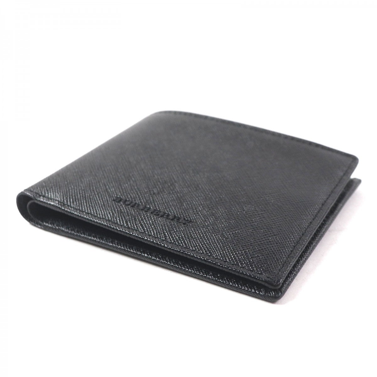 BURBERRY Bill Compartment Leather black Nova Check mens Used Authentic