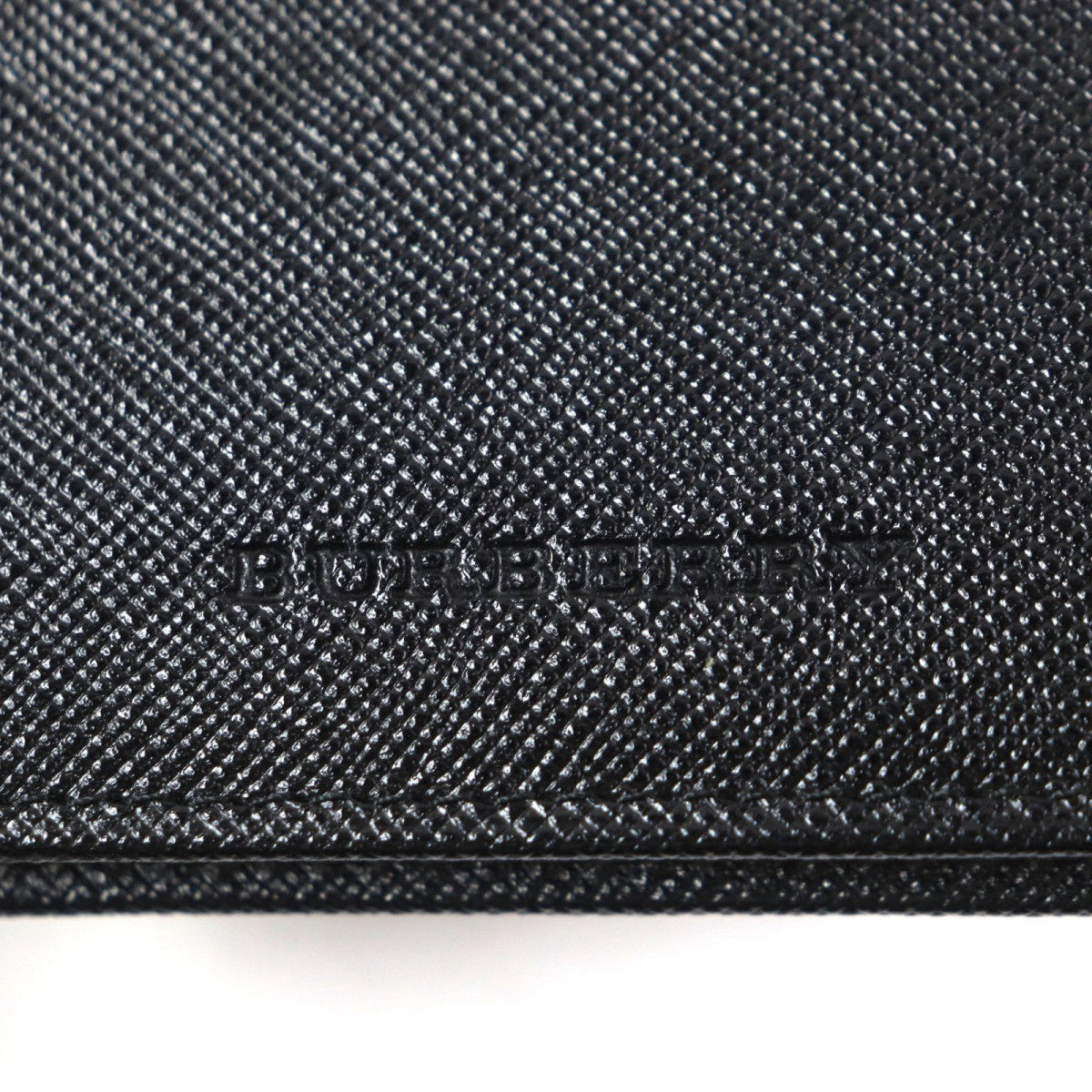 BURBERRY Bill Compartment Leather black Nova Check mens Used Authentic