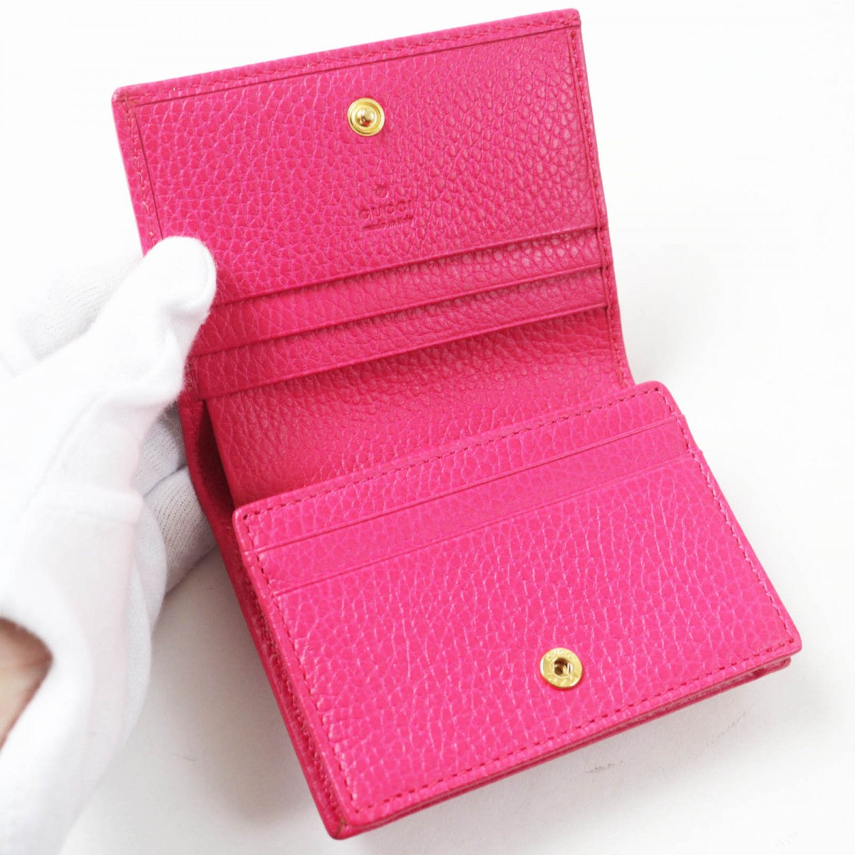 GUCCI Bifold Wallet 456126 Main: Leather pink Women Used Authentic