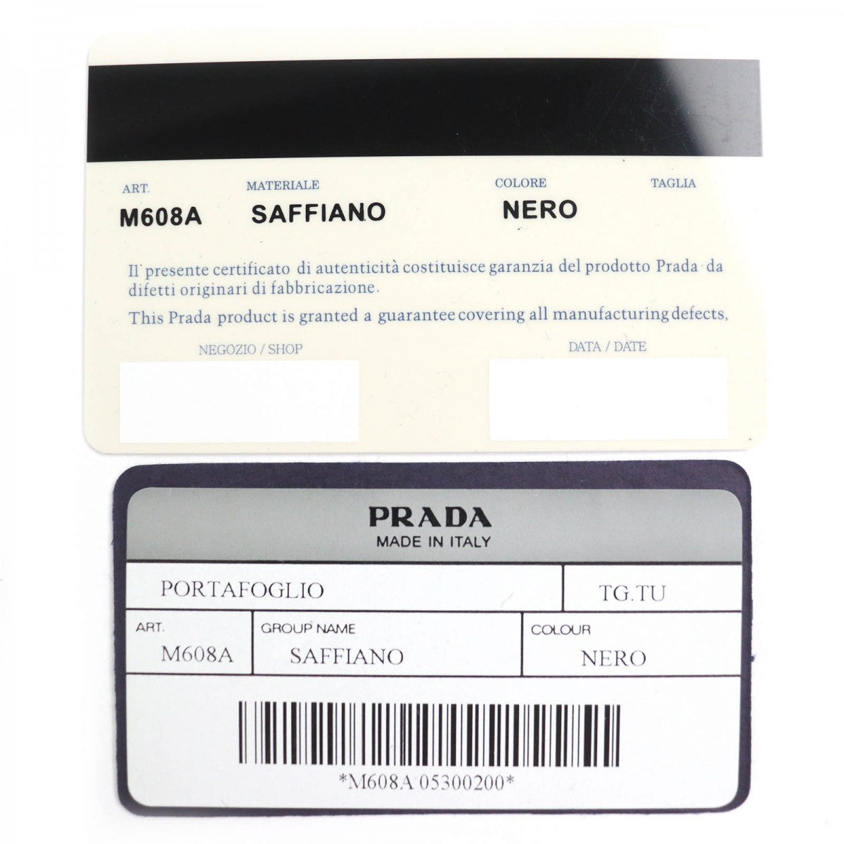 PRADA Long Wallet Purse M608A Main: Saffiano leather black Women Used Authentic