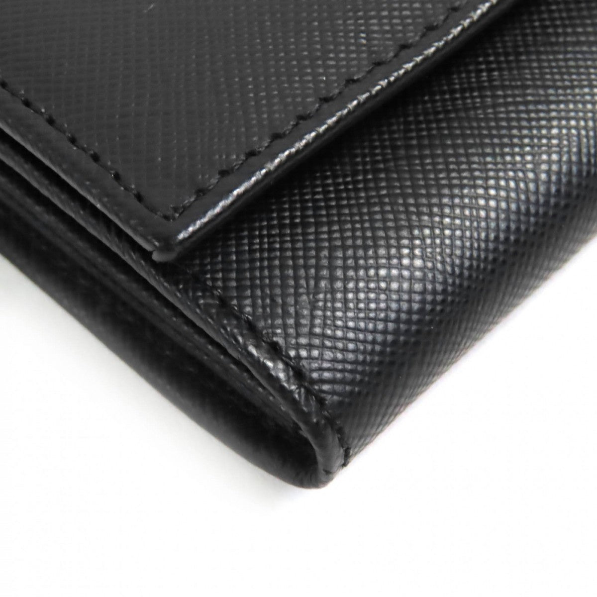 PRADA Long Wallet Purse M608A Main: Saffiano leather black Women Used Authentic
