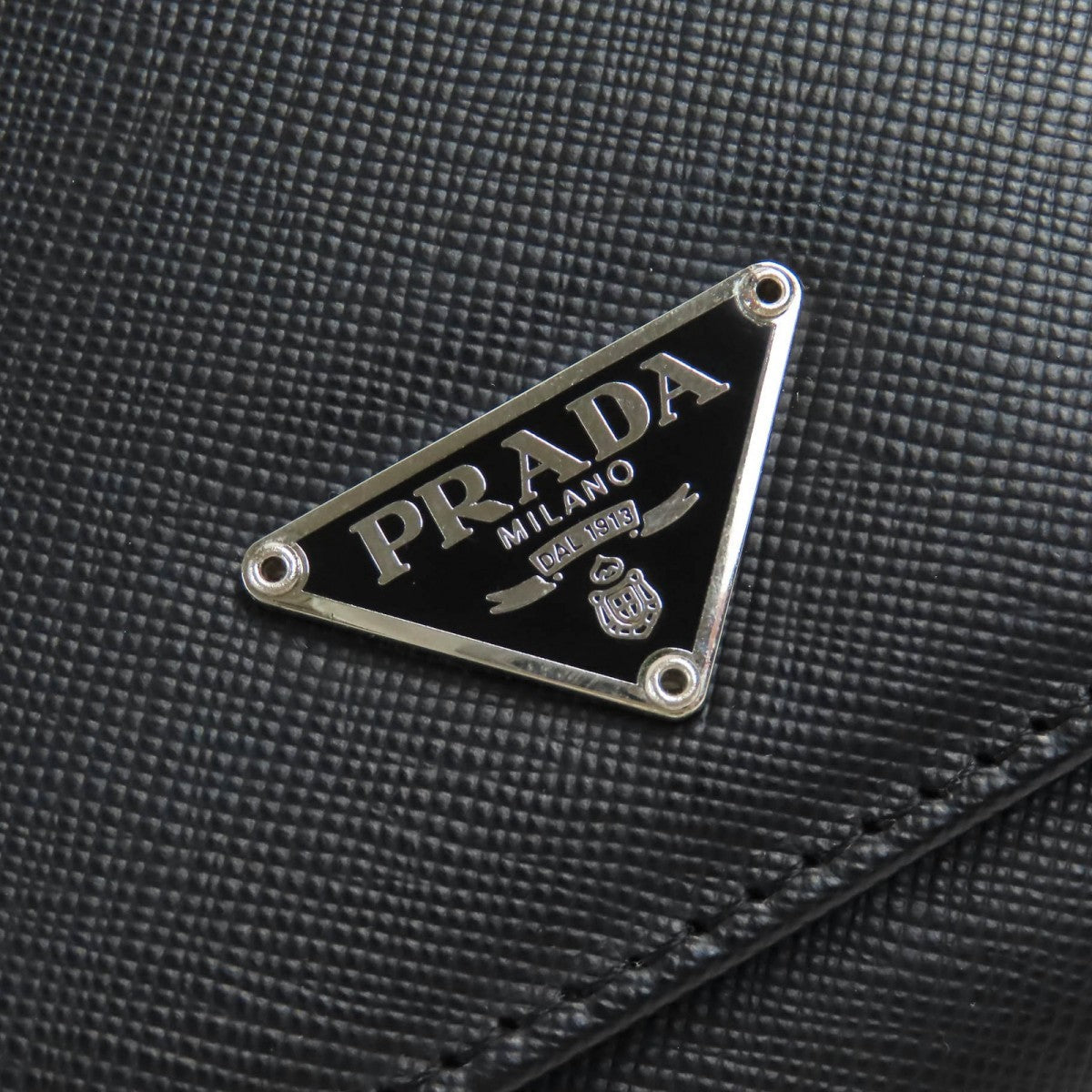 PRADA Long Wallet Purse M608A Main: Saffiano leather black Women Used Authentic