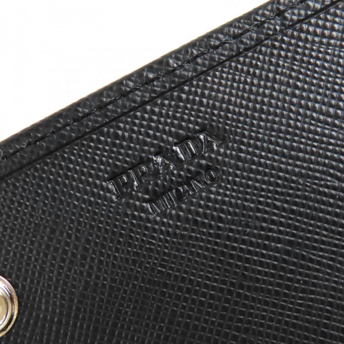 PRADA Long Wallet Purse M608A Main: Saffiano leather black Women Used Authentic