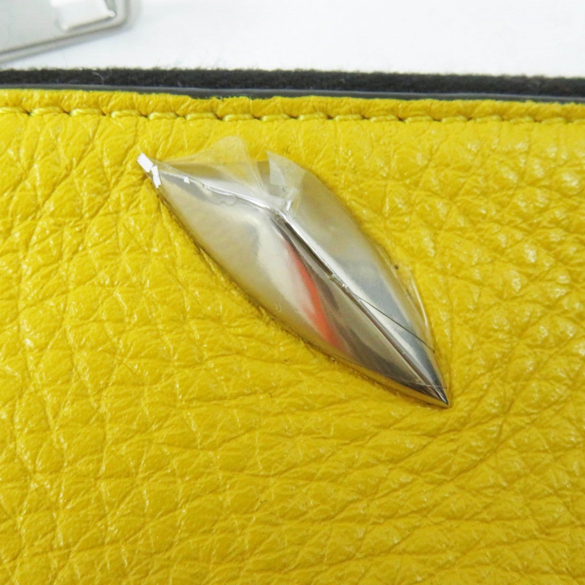 FENDI Coin case Main: Leather yellow Bugseye Women Used Authentic
