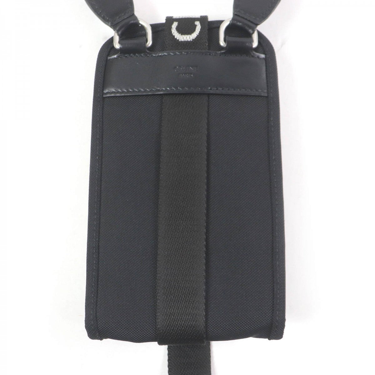 CELINE Pouch 10J21 Nylon canvas black Trekking Mobile Phone Pouch mens(Unisex) Used Authentic