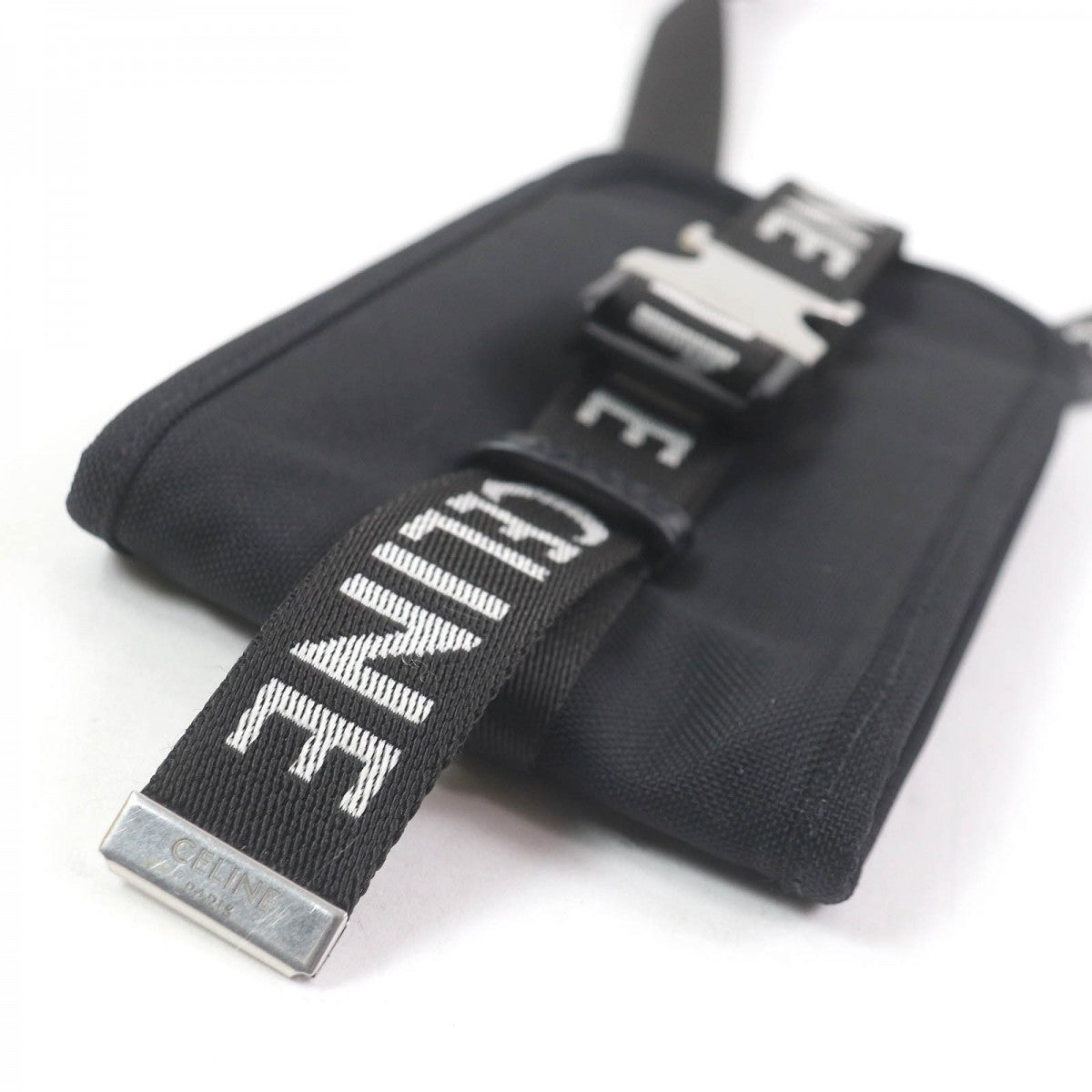 CELINE Pouch 10J21 Nylon canvas black Trekking Mobile Phone Pouch mens(Unisex) Used Authentic