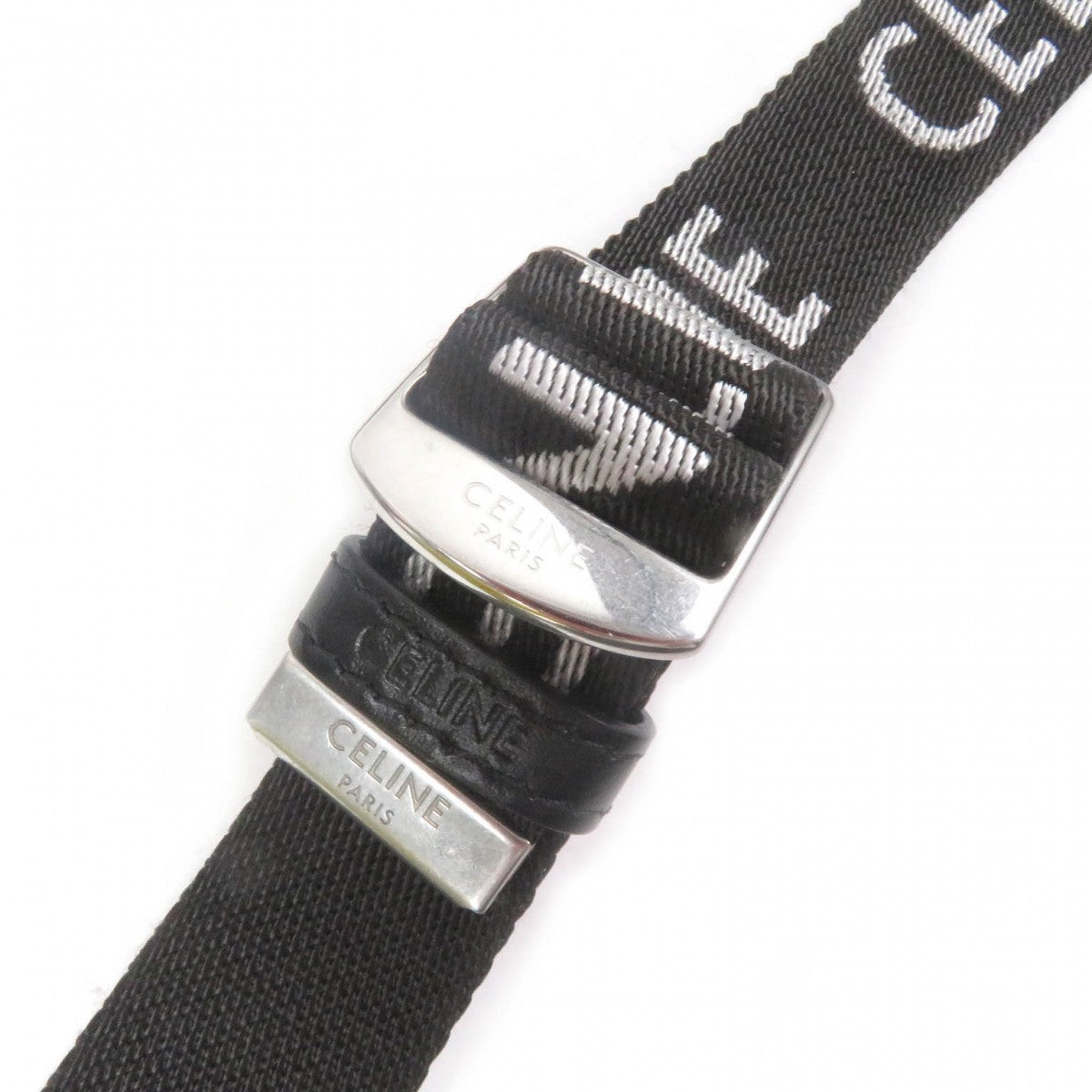 CELINE Pouch 10J21 Nylon canvas black Trekking Mobile Phone Pouch mens(Unisex) Used Authentic