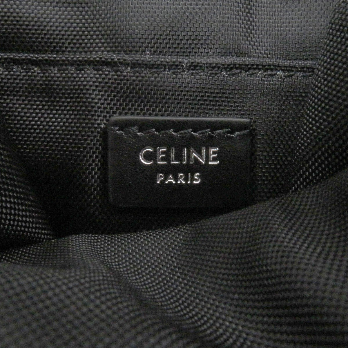 CELINE Pouch 10J21 Nylon canvas black Trekking Mobile Phone Pouch mens(Unisex) Used Authentic