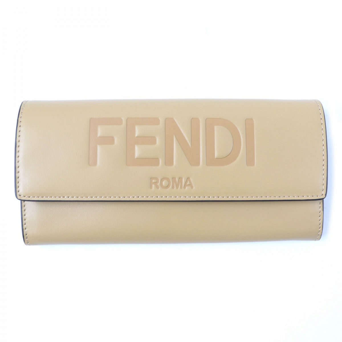 FENDI Long Wallet Purse 8M0251 Main: Leather Beige brown Women Used Authentic