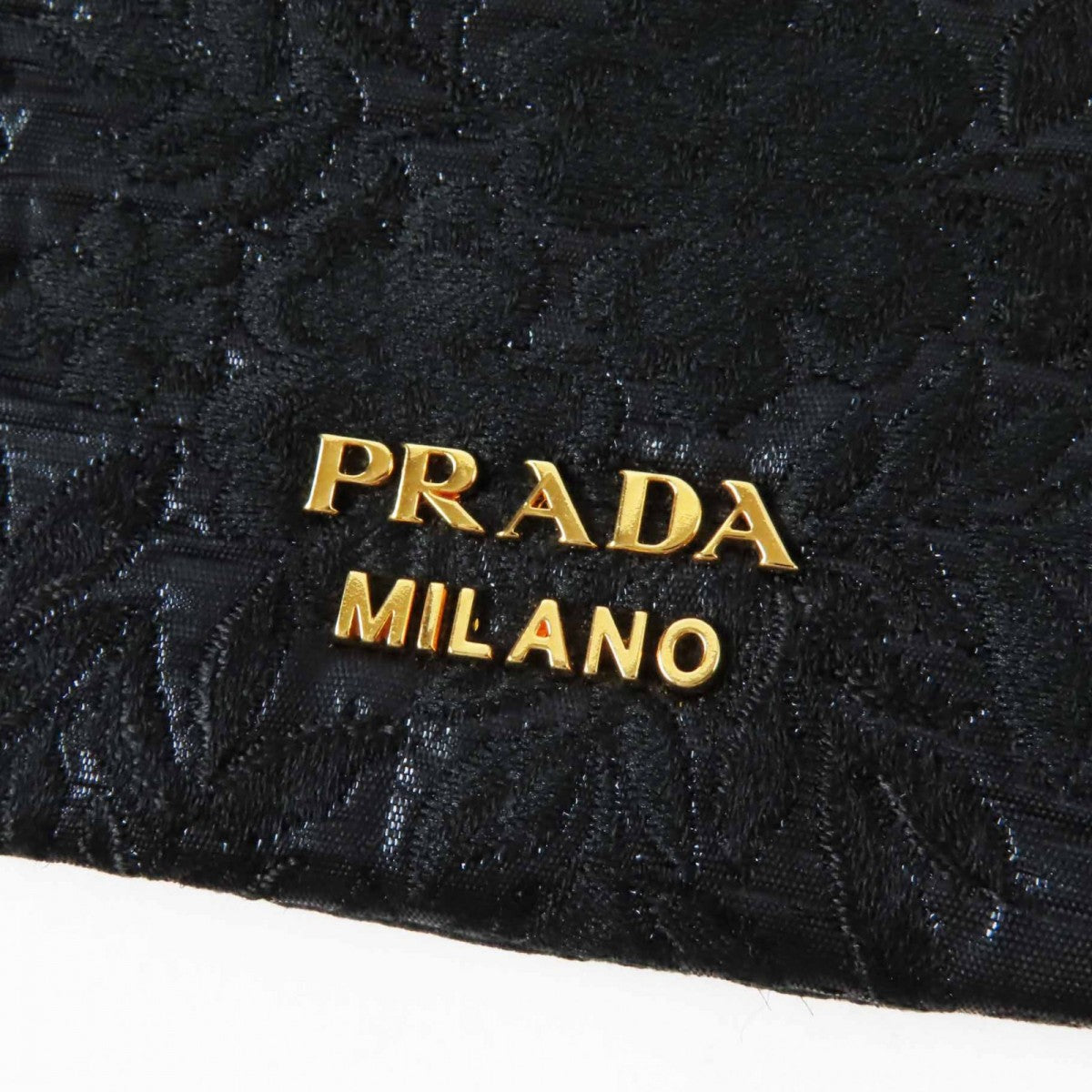 PRADA Pouch 1MU001 Main: Wool, Main: Silk, Main: Polyester, Main: Metal black Women Used Authentic