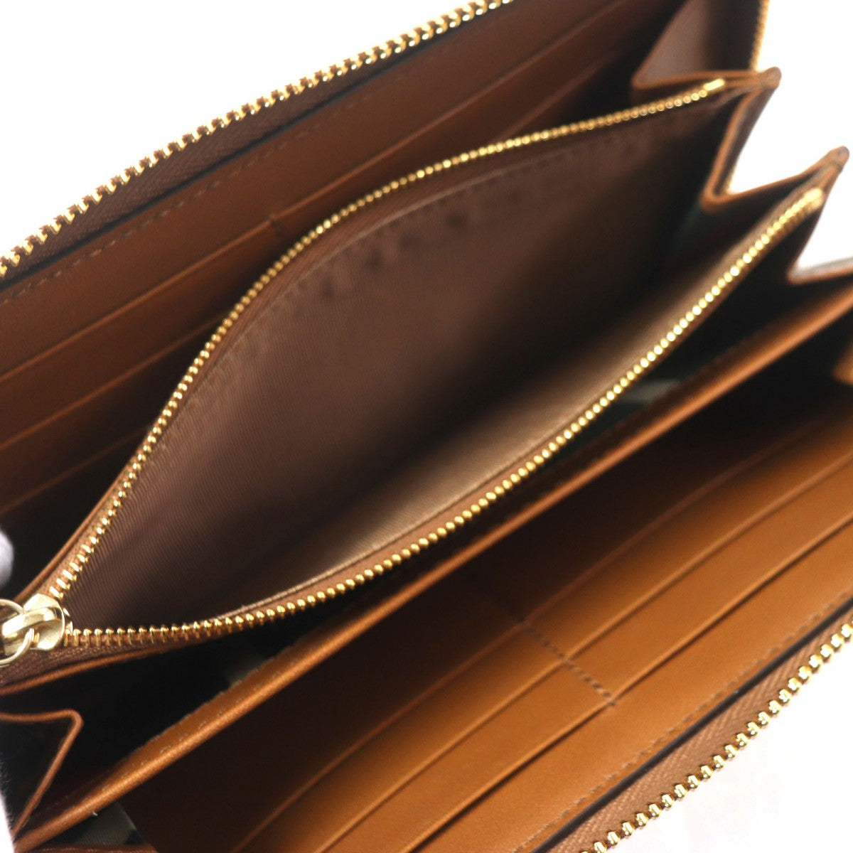 GUCCI Long Wallet Purse 819122 Main: Canvas, Part: Leather Beige brown GG Emblem Zip Around Wallet mens Used Authentic