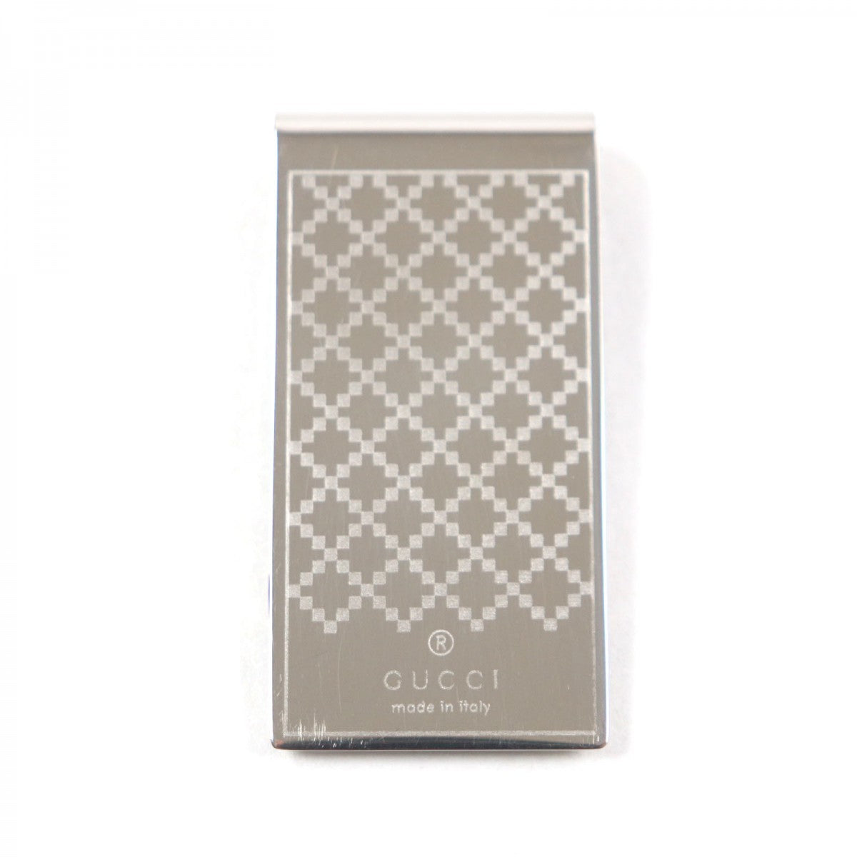 GUCCI Money clip 295837 Stainless Steel Silver Diamante mens Used Authentic