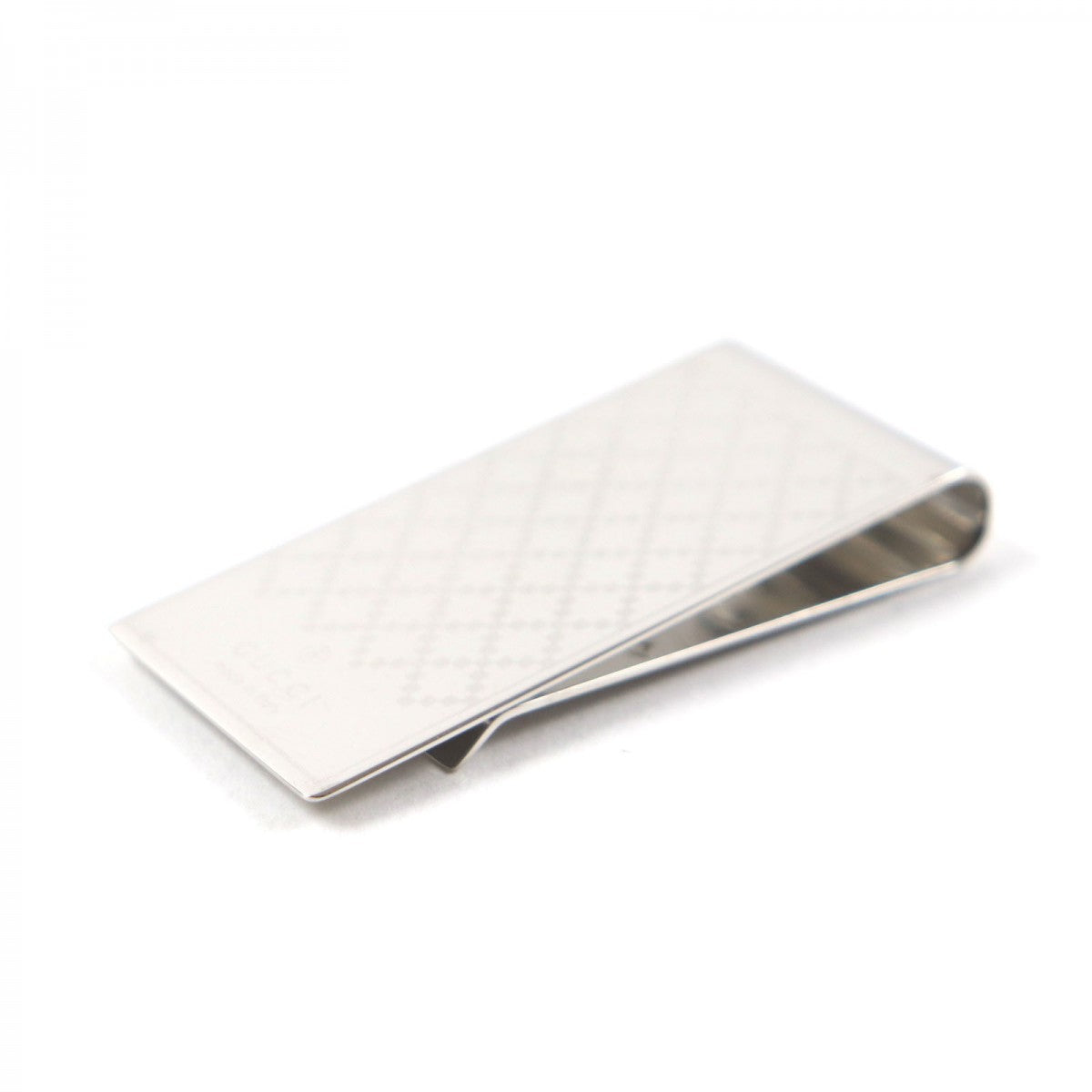 GUCCI Money clip 295837 Stainless Steel Silver Diamante mens Used Authentic
