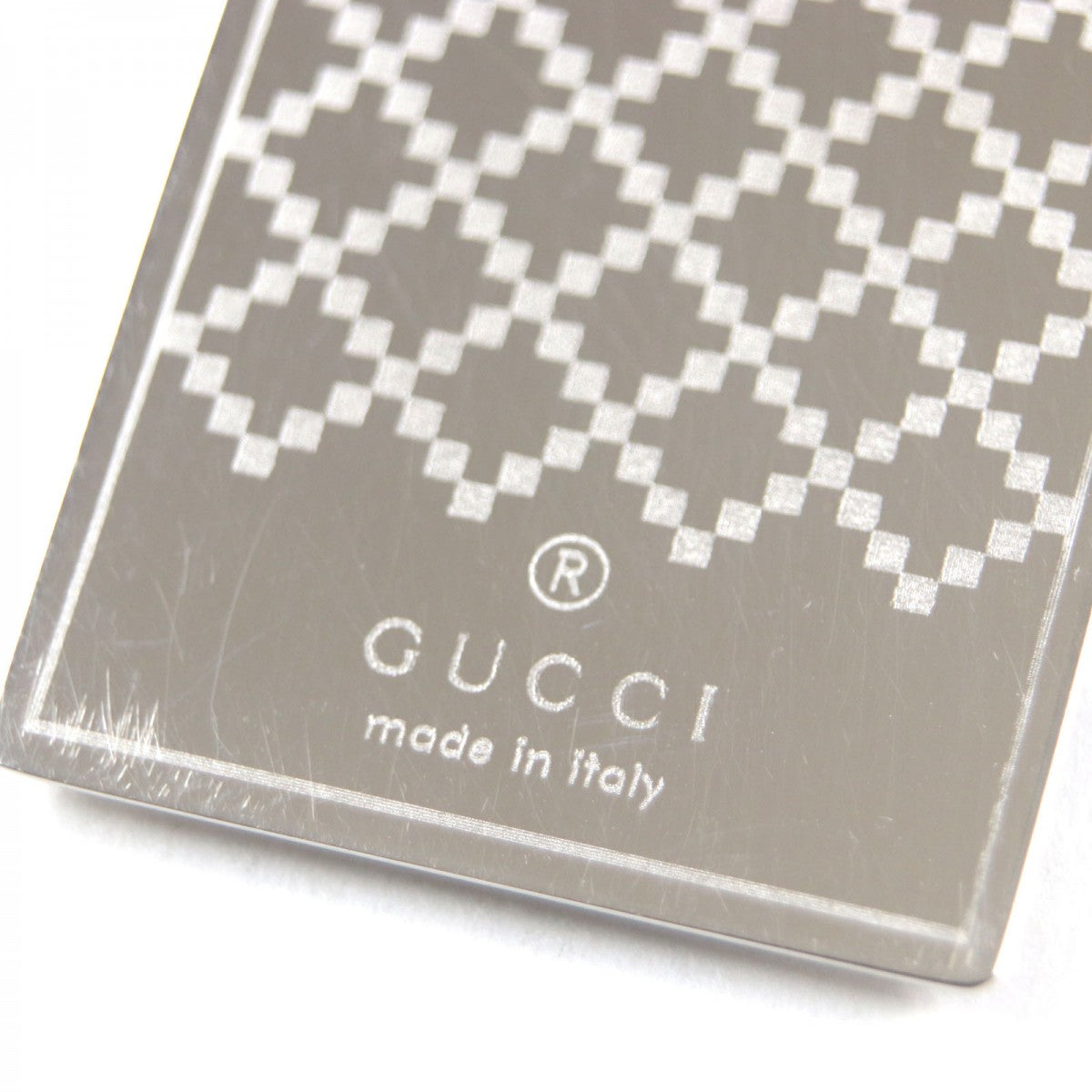 GUCCI Money clip 295837 Stainless Steel Silver Diamante mens Used Authentic