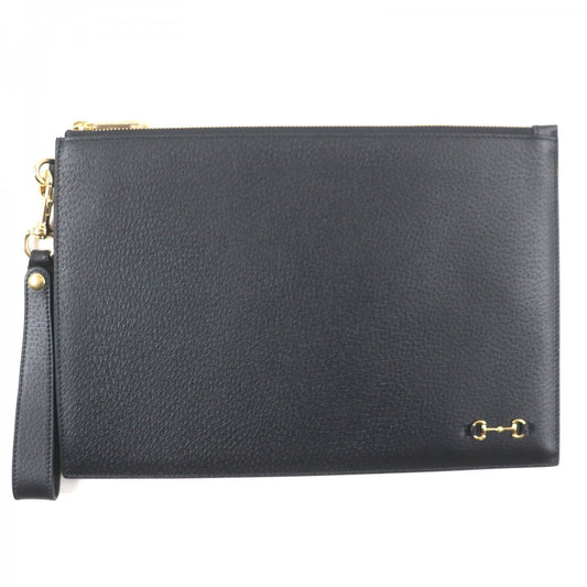 GUCCI Clutch bag 700524 Main: Leather black mens Used Authentic