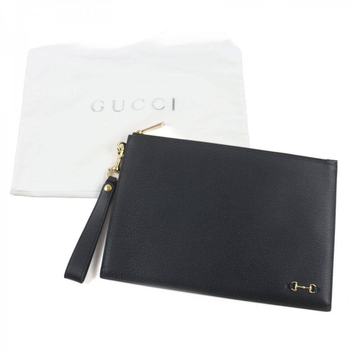 GUCCI Clutch bag 700524 Main: Leather black mens Used Authentic