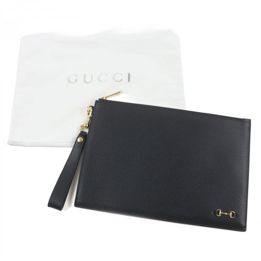GUCCI Clutch bag 700524 Main: Leather black mens Used Authentic