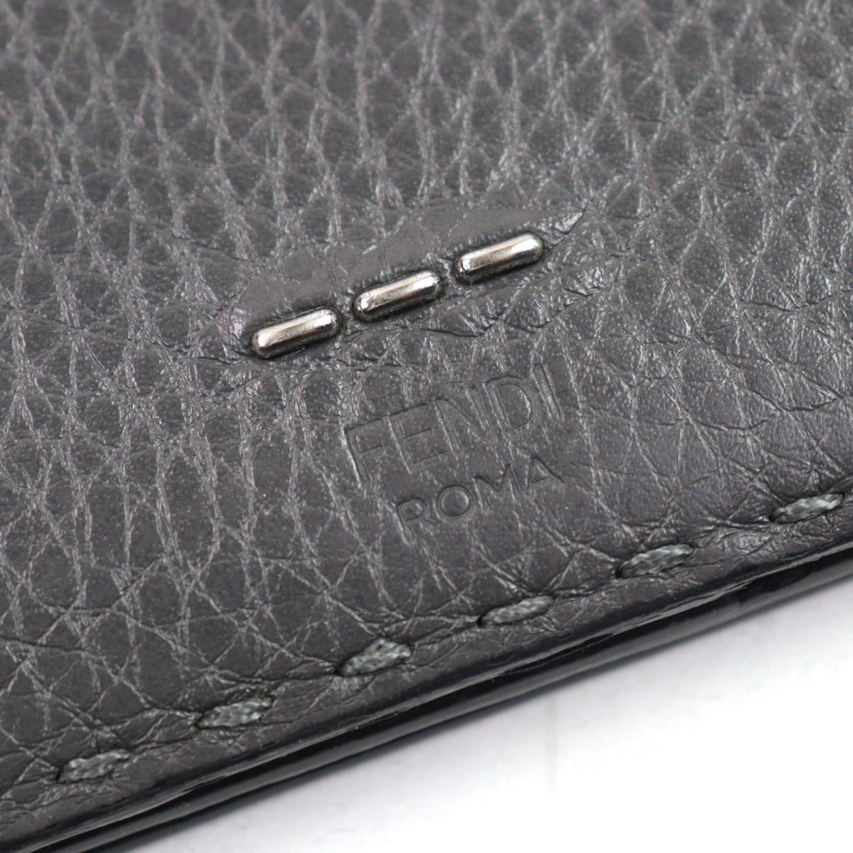 FENDI Long Wallet Purse 7M0186 Main: Calfskin gray SELLERIA SELLERIA mens Used Authentic
