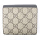 GUCCI Tri-fold wallet 598587 Main: GG Supreme canvas, Main: Leather Black beige Double G Bicolor Medium Wallet mens Used Authentic