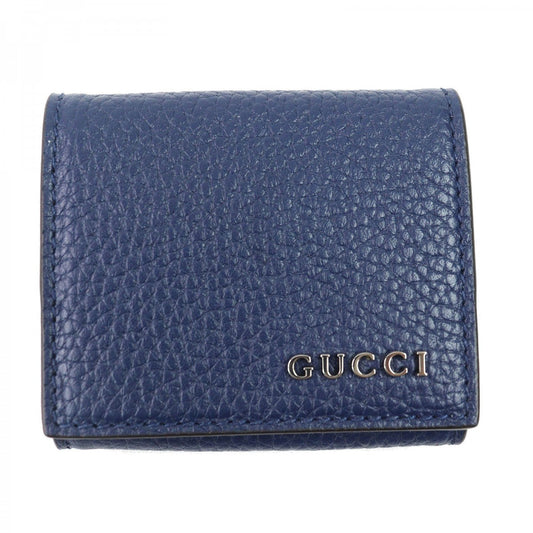 GUCCI Coin case 771160 Main: Leather Navy mens Used Authentic