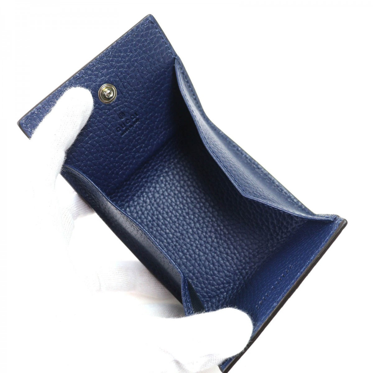 GUCCI Coin case 771160 Main: Leather Navy mens Used Authentic