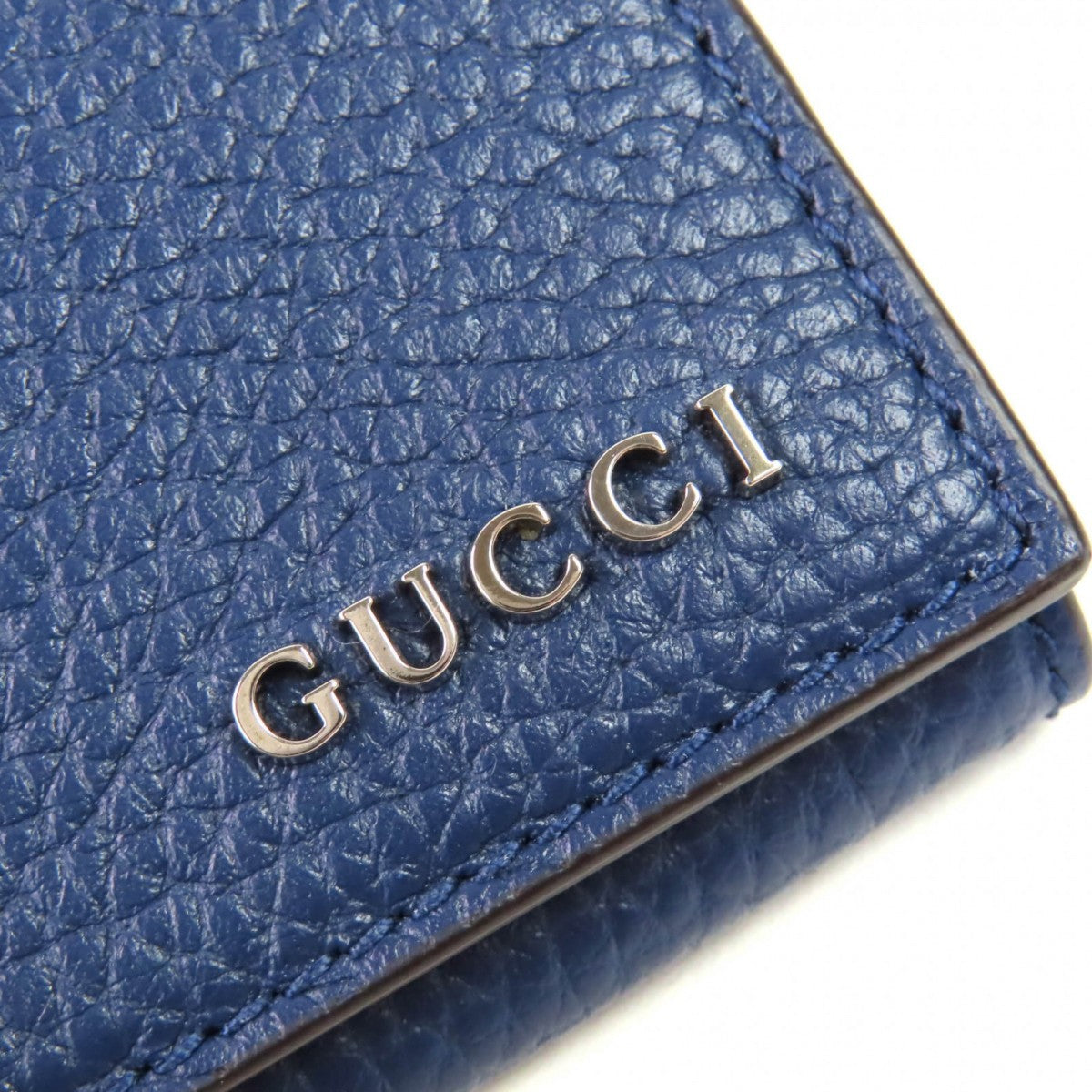 GUCCI Coin case 771160 Main: Leather Navy mens Used Authentic