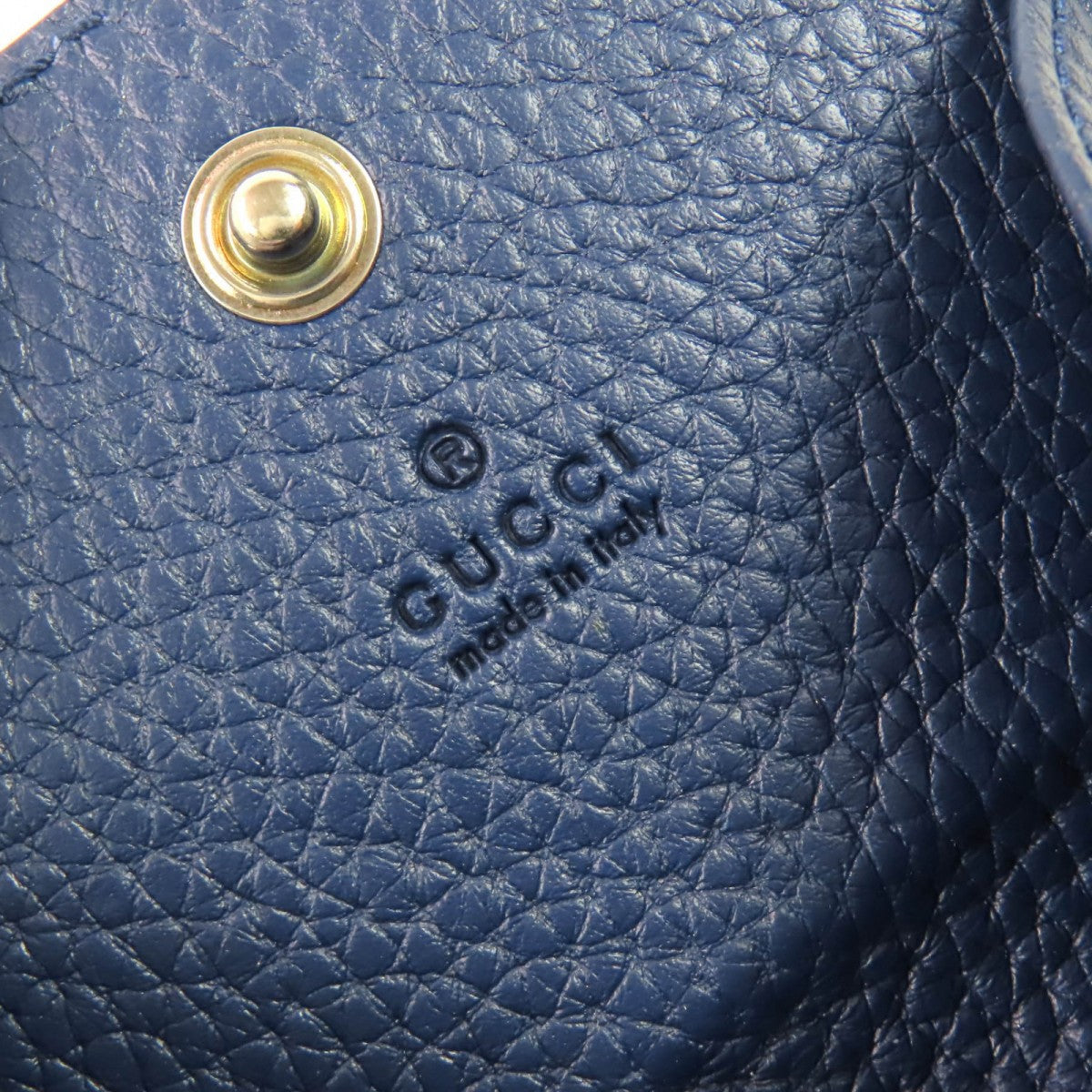 GUCCI Coin case 771160 Main: Leather Navy mens Used Authentic