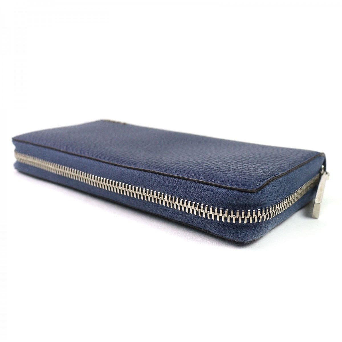 GUCCI Long Wallet Purse 771154 Main: Leather Navy logo zip around wallet mens Used Authentic