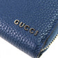 GUCCI Long Wallet Purse 771154 Main: Leather Navy logo zip around wallet mens Used Authentic