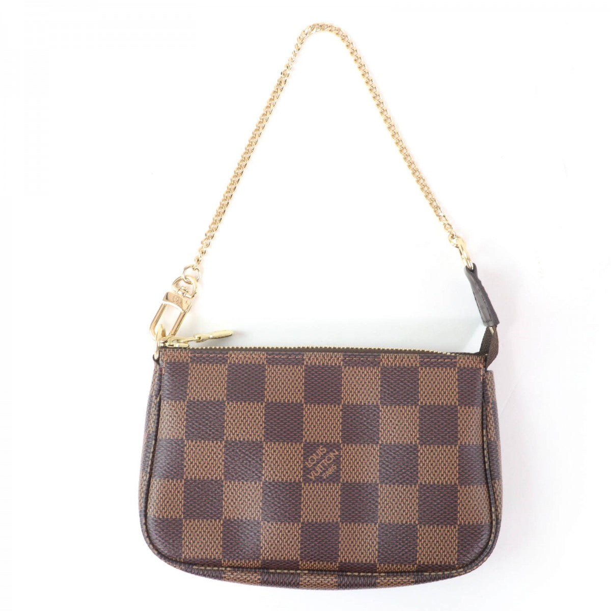LOUIS VUITTON Pochette N58009 Main: Damier Ebene Brown Mini Pochette Accessoires Women Used Authentic