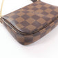 LOUIS VUITTON Pochette N58009 Main: Damier Ebene Brown Mini Pochette Accessoires Women Used Authentic