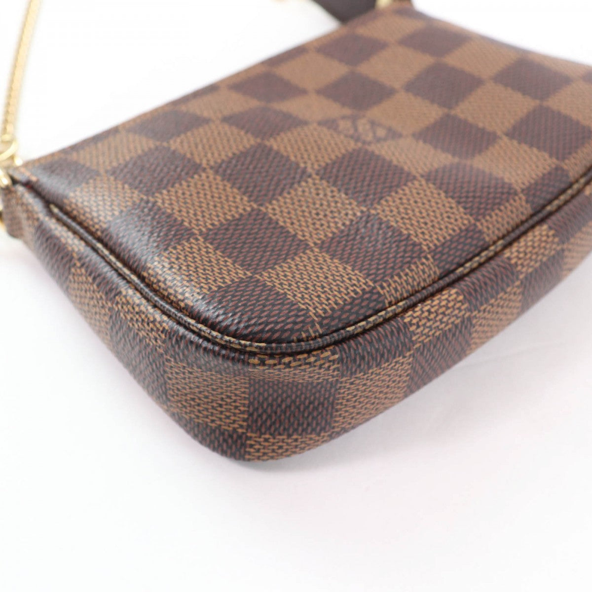 LOUIS VUITTON Pochette N58009 Main: Damier Ebene Brown Mini Pochette Accessoires Women Used Authentic
