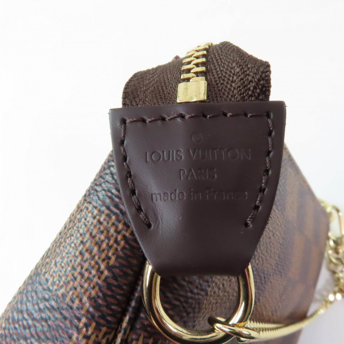 LOUIS VUITTON Pochette N58009 Main: Damier Ebene Brown Mini Pochette Accessoires Women Used Authentic