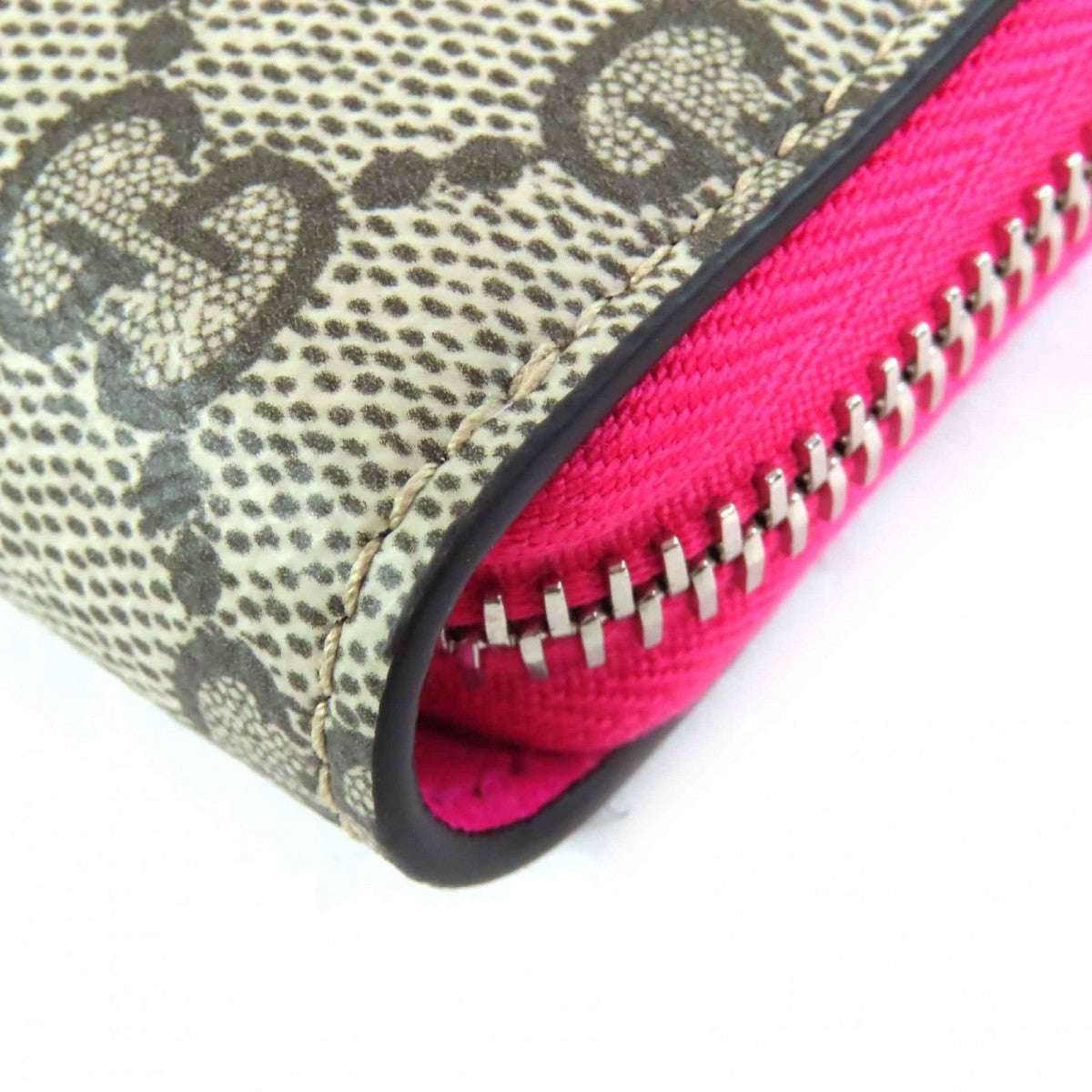 GUCCI Long Wallet Purse 835324 Main: GG Supreme Beige pink Women Used Authentic