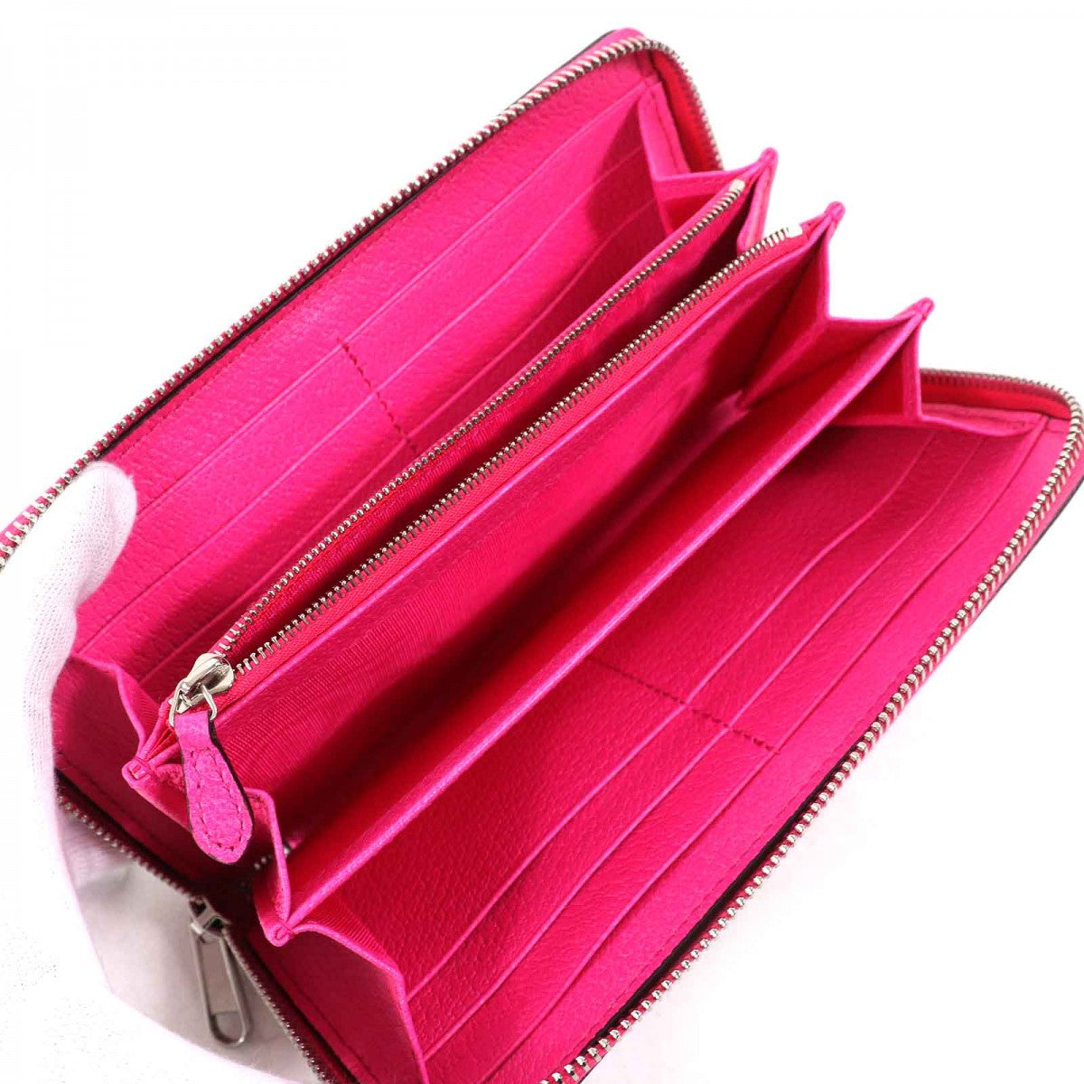 GUCCI Long Wallet Purse 835324 Main: GG Supreme Beige pink Women Used Authentic