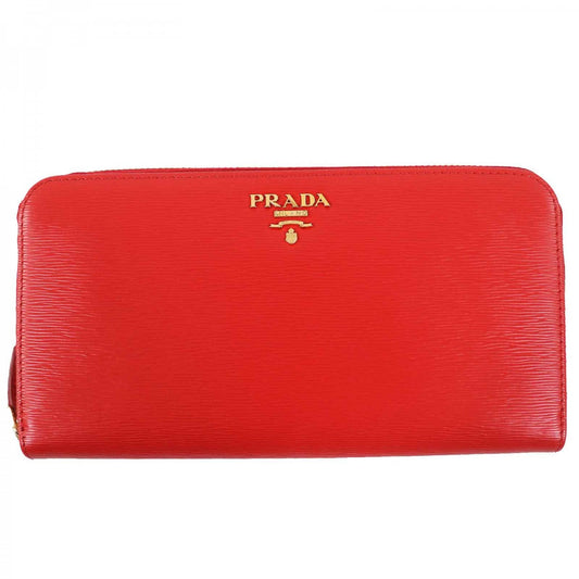 PRADA Long Wallet Purse 1ML506 Main: Cowhide Red type VITELLO MOVE Women Used Authentic