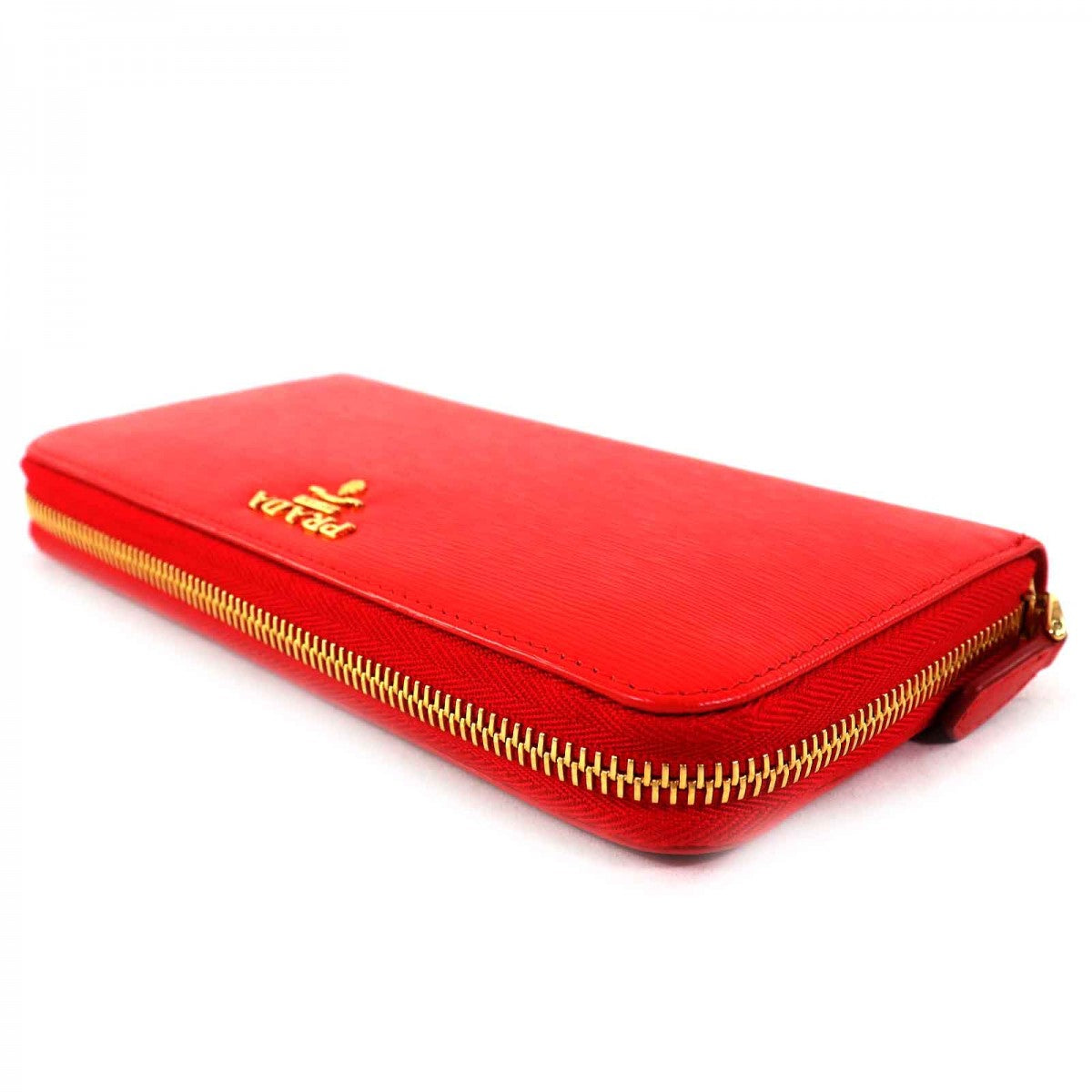 PRADA Long Wallet Purse 1ML506 Main: Cowhide Red type VITELLO MOVE Women Used Authentic